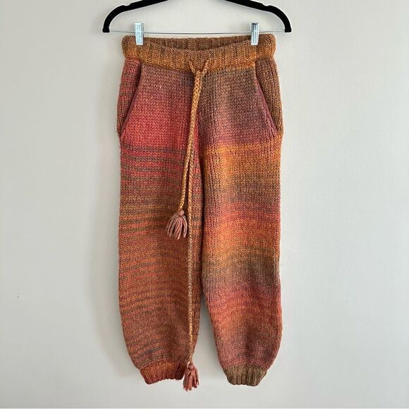 LoveShackFancy Blossom Pant Knit Sweats Orange High Rise Russe Rio - Picture 3 of 9